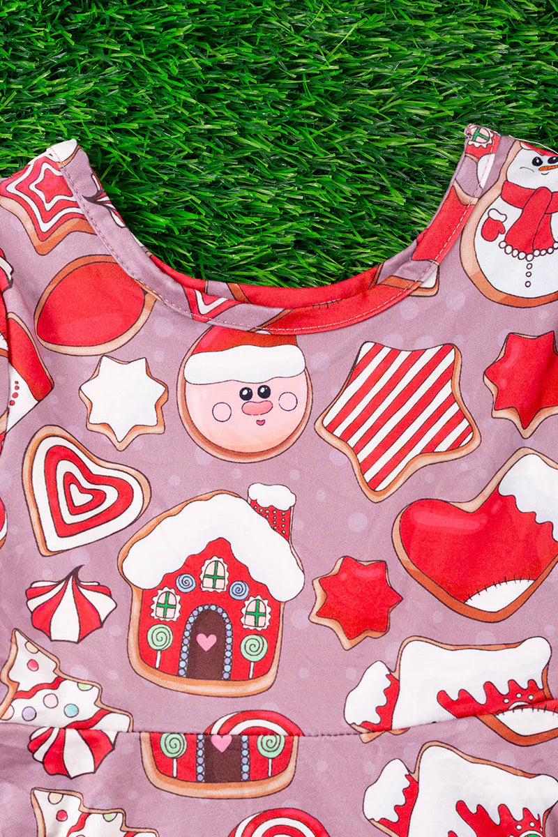 Gingerbread Cookies Christmas Printed Dress