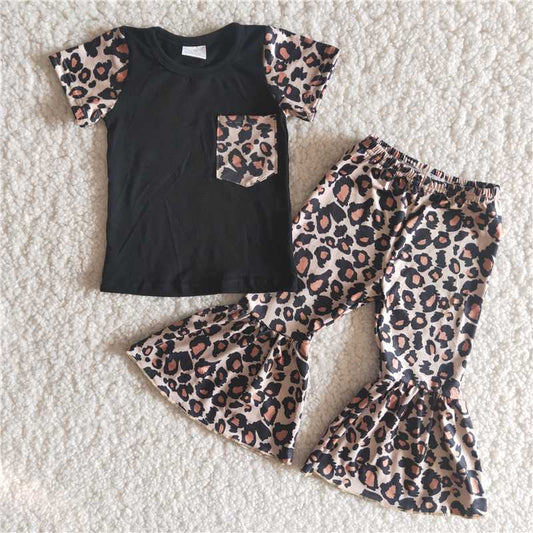 Black Leopard Pants Set